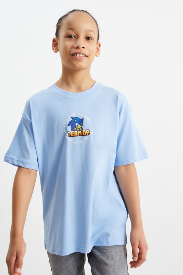 Dětské - Ježek Sonic - tričko s krátkým rukávem - světle modrá