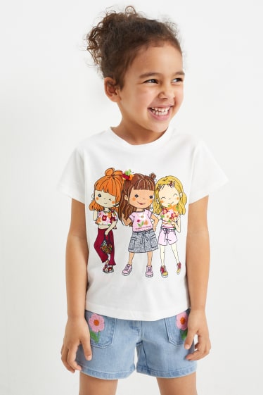 Bambini - Confezione da 2 - estate - t-shirt - bianco crema