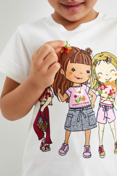 Dětské - Multipack 2 ks - letní motivy - tričko s krátkým rukávem - krémově bílá