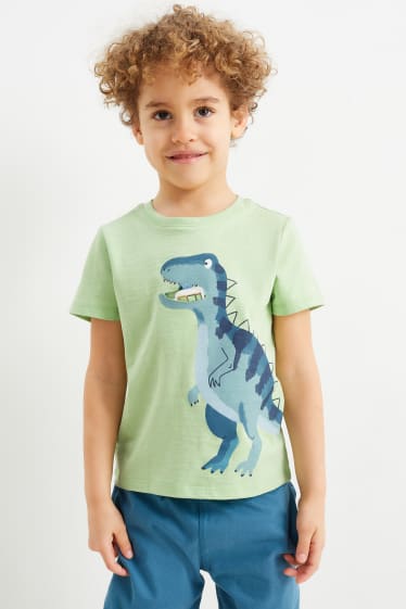 Children - Dinosaur - short sleeve T-shirt - light green