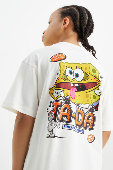 Kinderen - SpongeBob - T-shirt - crème wit
