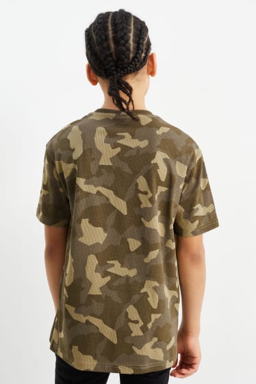 Kinder - Multipack 4er - Camouflage - Kurzarmshirt - schwarz