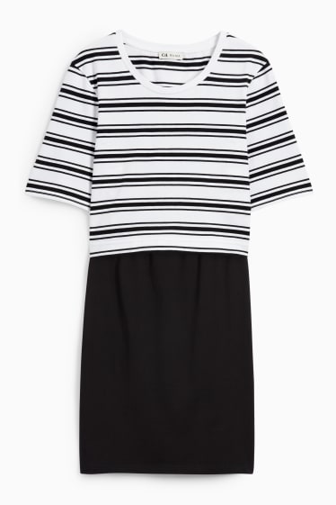 Mujer - Conjunto - camiseta y falda premamá - 2 piezas - negro / blanco