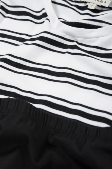 Femei - Set - tricou și fustă gravide - 2 piese - negru / alb