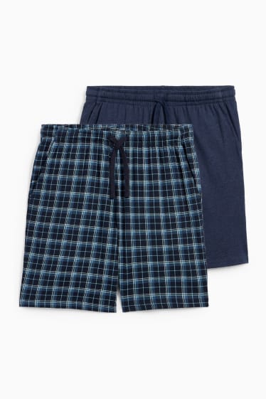 Men - Multipack of 2 - pyjama shorts - dark blue