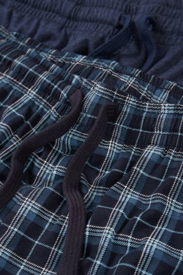 Heren - Set van 2 - pyjamashorts - donkerblauw