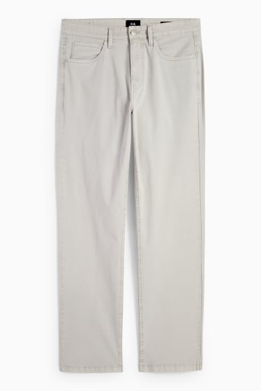 Pánské - Kalhoty - regular fit - světle šedá