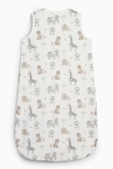Bebés - Animales silvestres - saco de dormir en muselina para bebé - 6-18 meses - blanco roto