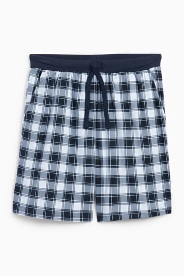 Uomo - Shorts pigiama - a quadretti - blu scuro