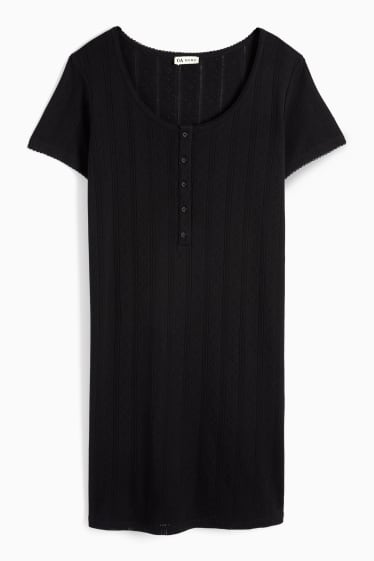 Donna - Camicia da notte per allattamento - nero