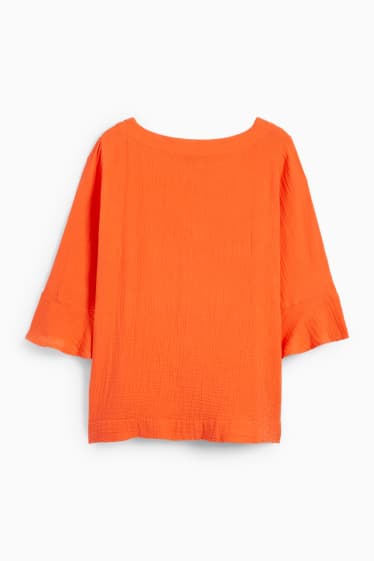 Femei - Bluză din muselină - portocaliu