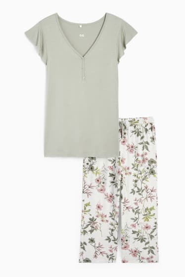 Kobiety - Piżama z wiskozy - 2 części - jasnozielony