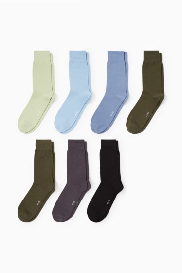 Heren - Set van 7 paar - sokken - donkergroen