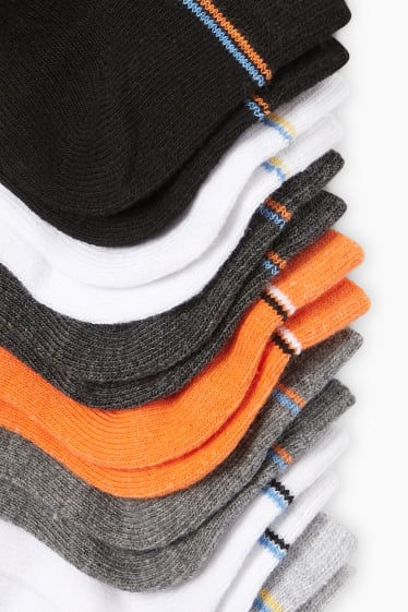 Hombre - Pack de 7 - calcetines tobilleros - naranja oscuro