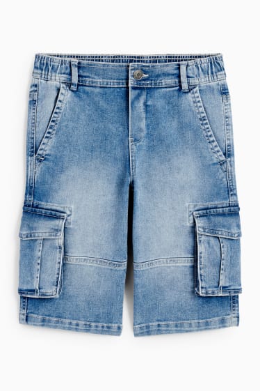 Kinder - Cargo-Jeans-Shorts - helljeansblau