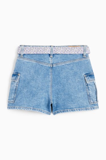 Children - Cargo denim shorts - denim-light blue