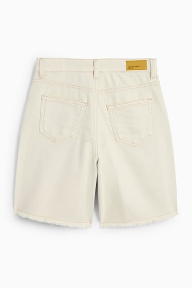 Enfants - Bermuda en jean - beige clair