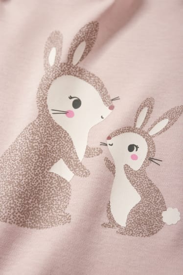 Babies - Multipack of 3 - bunny rabbit and kitten - baby bodysuit - cremewhite