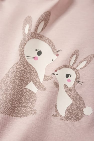 Bébés filles - Lot de 3 - petits lapins et chatons - bodys pour bébé - blanc crème