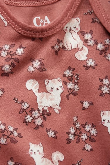 Bébés filles - Lot de 3 - petits lapins et chatons - bodys pour bébé - blanc crème