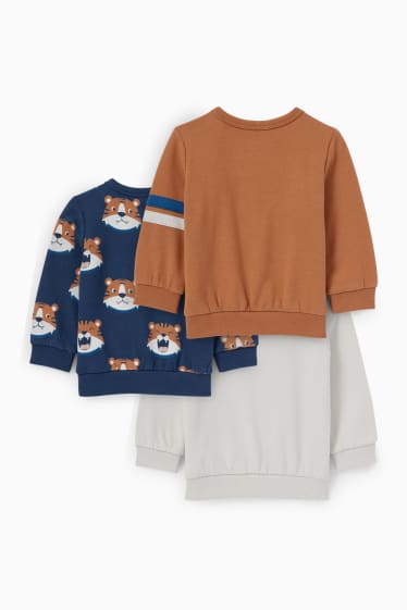 Babies - Multipack of 3 - tiger - baby sweatshirt - beige-melange