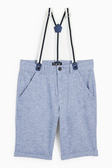 Children - Bermuda shorts with braces - blue
