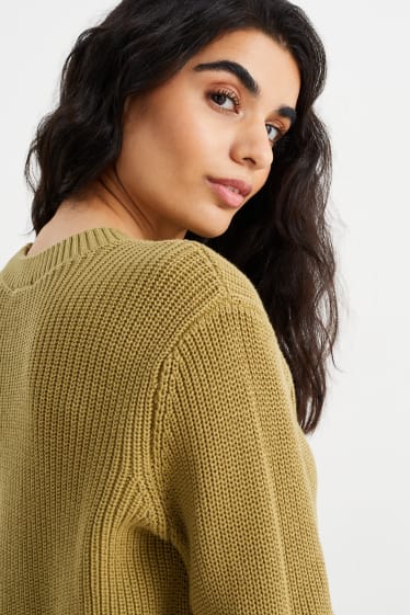 Damen - Basic-Pullover - senfgelb