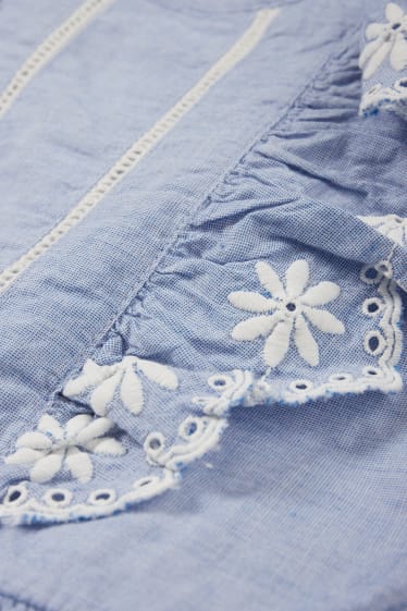 Nen/a - Flors - conjunt - vestit i lligacues scrunchie - 2 peces - blau