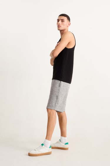 Uomo - Shorts in felpa - grigio melange