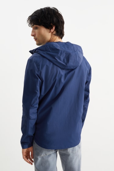 Herren - Jacke mit Kapuze - wasserabweisend - dunkelblau