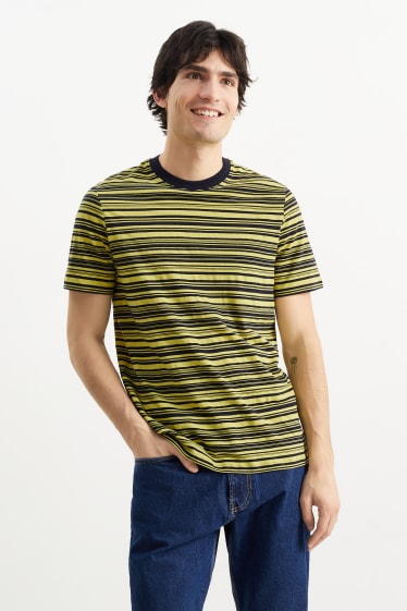 Uomo - T-shirt - a righe - giallo