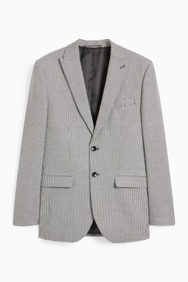Men - Mix-and-match tailored jacket - regular fit - flex - check - black / white