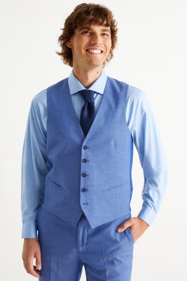 Bărbați - Costum cu cravată - regular fit - 4 piese - albastru
