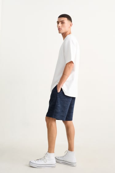 Men - Sweat shorts - dark blue-melange