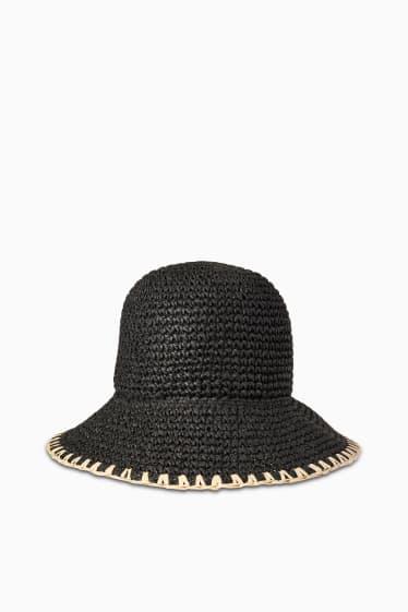 Donna - Cappello di paglia - nero