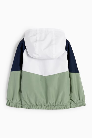 Kinder - Jacke mit Kapuze - wasserabweisend - gefüttert - grün