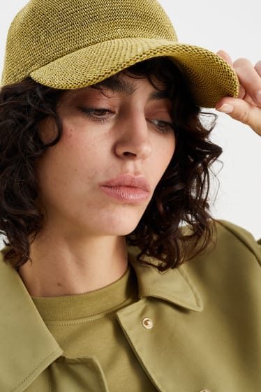 Kobiety - Słomkowa czapka z daszkiem - zielony