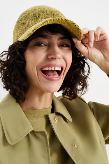 Kobiety - Słomkowa czapka z daszkiem - zielony