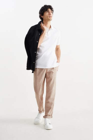 Men - Chinos - tapered fit - linen blend - light beige