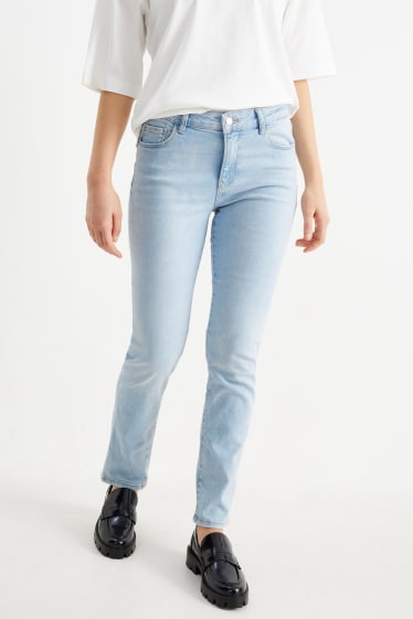 Dámské - Slim jeans - mid waist - tvarující džíny - Flex - LYCRA® - džíny - světle modré