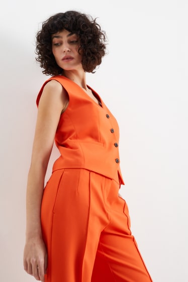 Women - Waistcoat - lined - orange