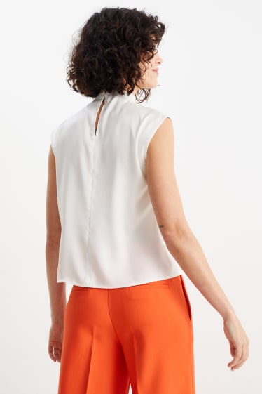 Femei - Bluză office fără mâneci - alb-crem