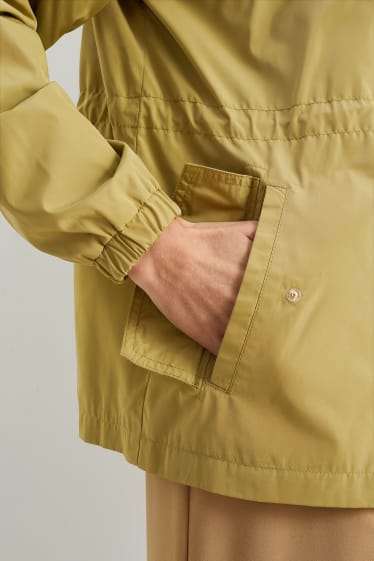 Women - Jacket with hood - lined - water-repellent - foldable - mustard yellow