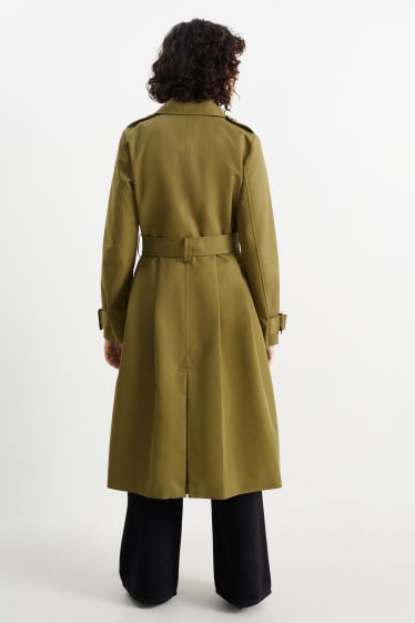 Dames - Trenchcoat - gevoerd - groen