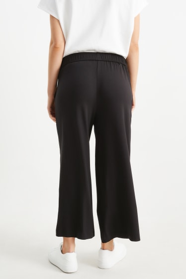 Kobiety - Spodnie z dżerseju basic - staright fit - czarny