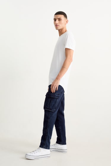 Bărbați - Cargo jeans - tapered fit - jog denim - LYCRA®  - denim-albastru închis