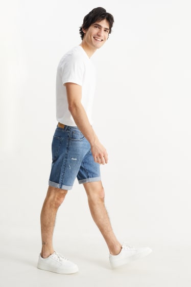Herren - Jeans-Shorts - dunkeljeansblau