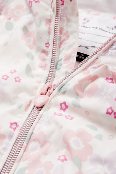 Babys - Baby-Jacke mit Kapuze - gefüttert - wasserabweisend - rosa
