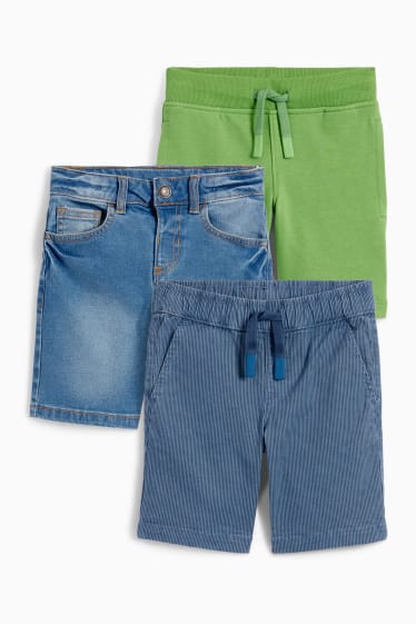 Dětské - Multipack 3 ks - šortky - modrá