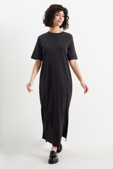 Kobiety - Sukienka T-shirtowa typu basic - czarny